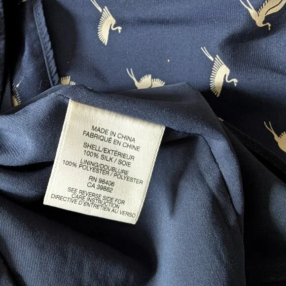 Theory dress navy with white bird patten - size 2 - Picture 3 of 8